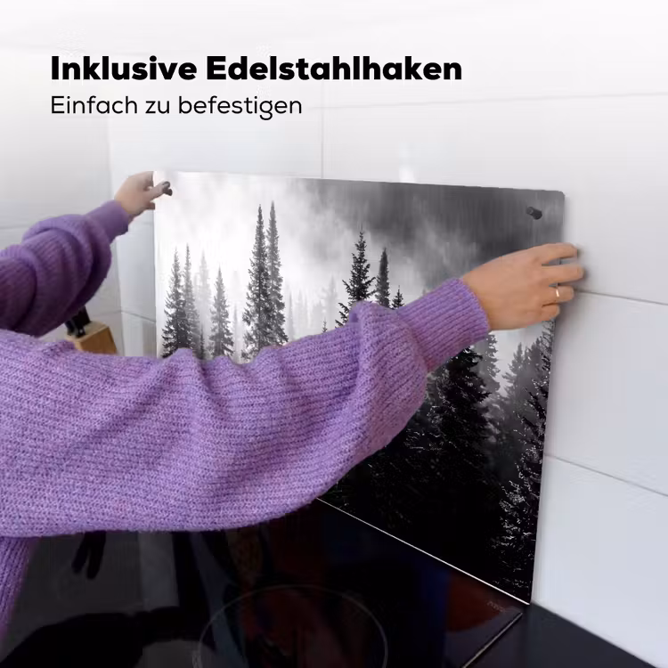 Bos - Mist - Winter - Monochroom - Natuur Inductie beschemer met haakjes klein -ky-ophangen-de