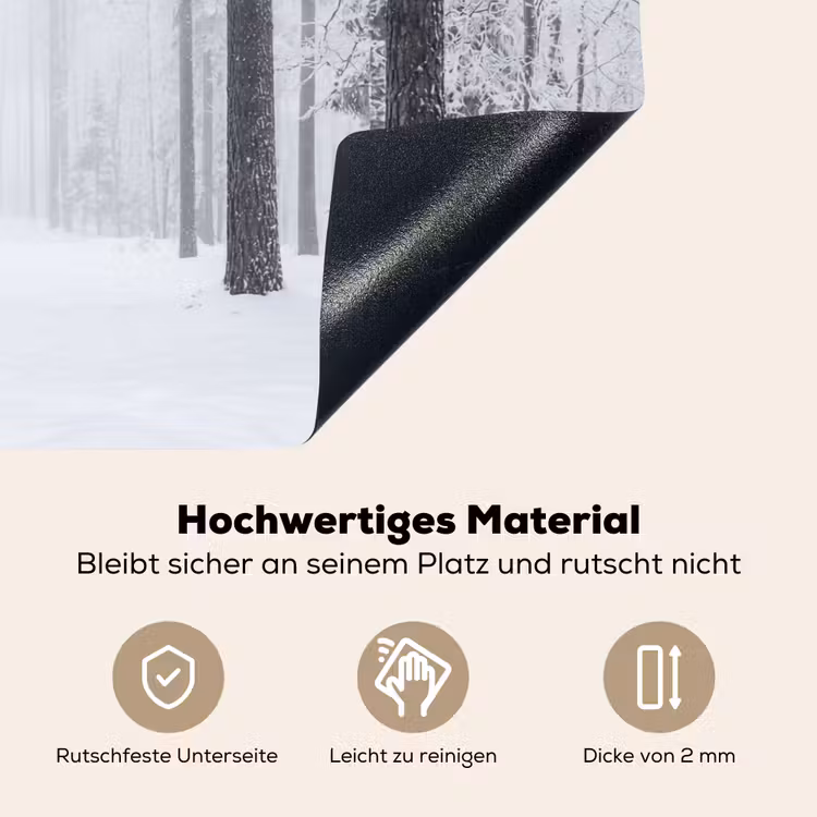 Bos - Sneeuw - Pad - Winter - Stilte Inductie beschemer met haakjes klein -ky-onderkant-de