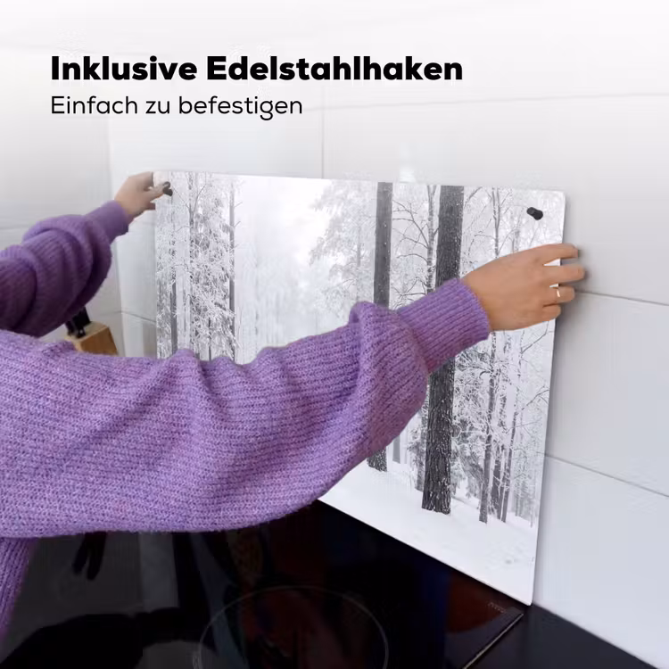 Bos - Sneeuw - Pad - Winter - Stilte Inductie beschemer met haakjes klein -ky-ophangen-de