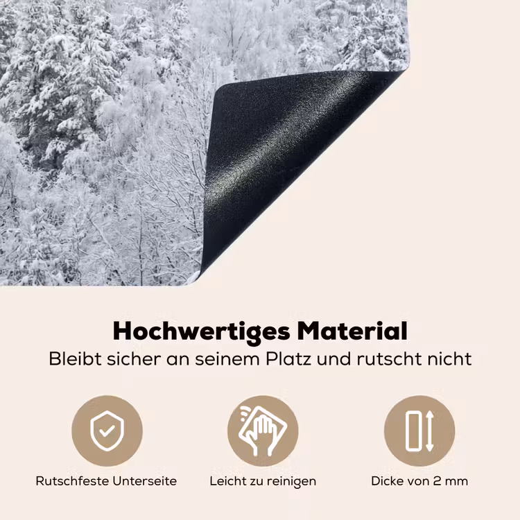 Bos - Sneeuw - Winter - Natuur - Wit Inductie beschemer met haakjes klein -ky-onderkant-de