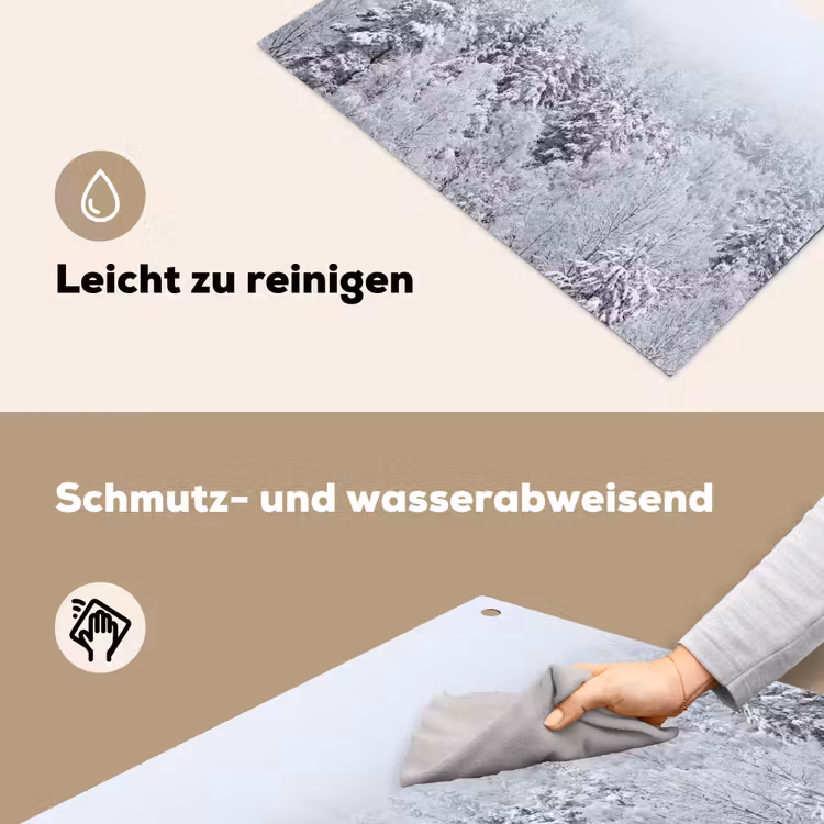 Bos - Sneeuw - Winter - Natuur - Wit Inductie beschemer met haakjes klein -ky-schoon-de