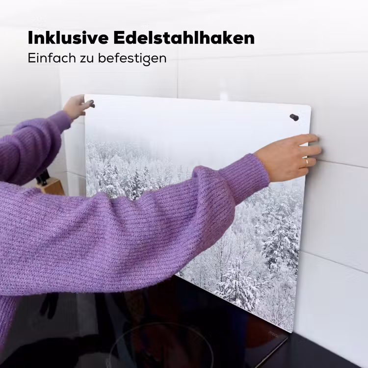 Bos - Sneeuw - Winter - Natuur - Wit Inductie beschemer met haakjes klein -ky-ophangen-de