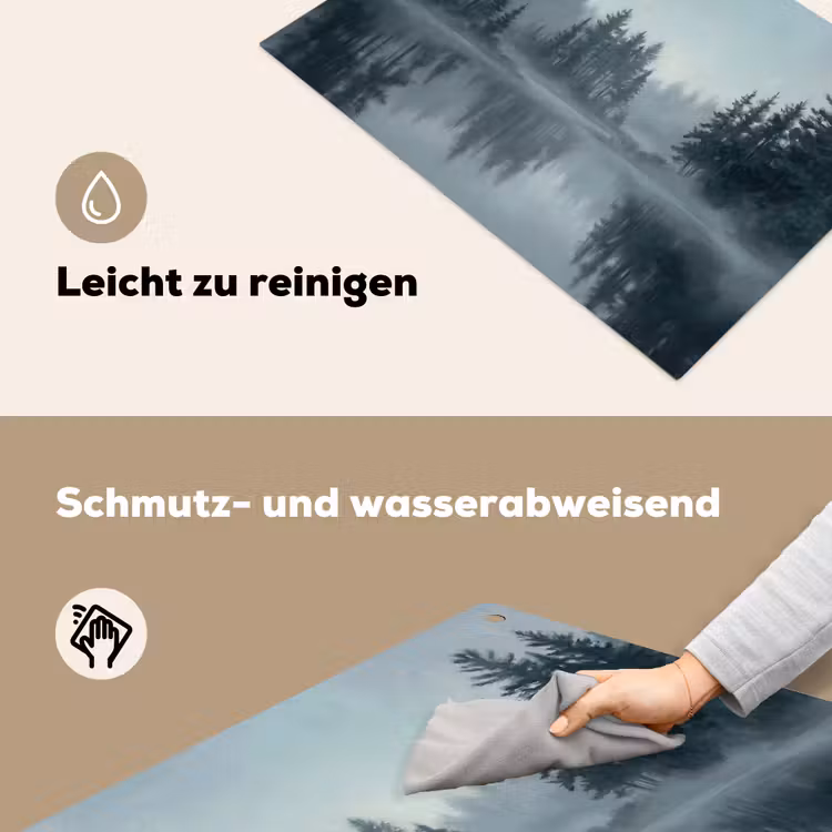 Bos - Meer - Mist - Natuur - Grijs Inductie beschemer met haakjes klein -ky-schoon-de