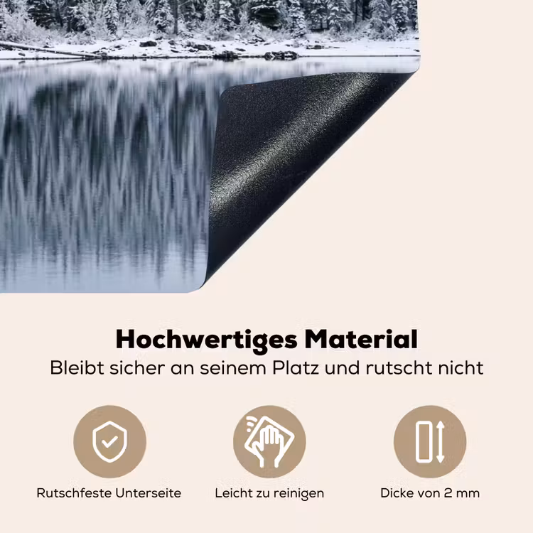 Bos - Reflectie - Meer - Winter - Serene Inductie beschemer met haakjes klein -ky-onderkant-de