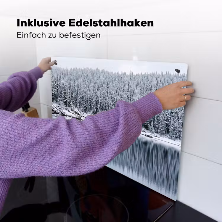 Bos - Reflectie - Meer - Winter - Serene Inductie beschemer met haakjes klein -ky-ophangen-de