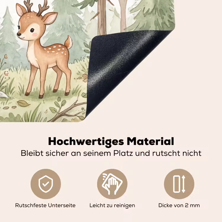 Bos - Dieren - Groen Inductie beschemer met haakjes klein -ky-onderkant-de