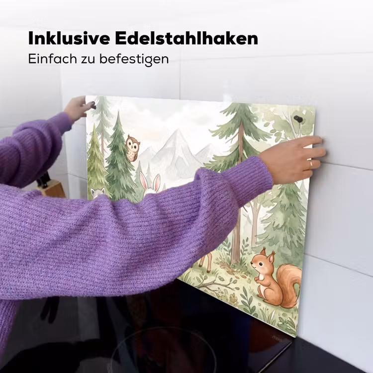 Bos - Dieren - Groen Inductie beschemer met haakjes klein -ky-ophangen-de