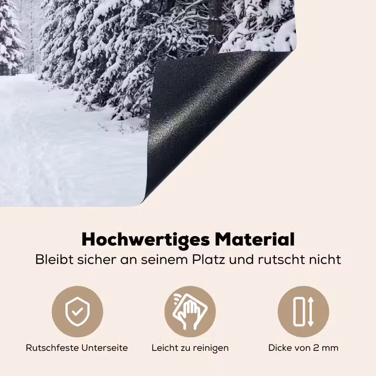 Bos - Winter - Sneeuw - Pad - Natuur Inductie beschemer met haakjes klein -ky-onderkant-de