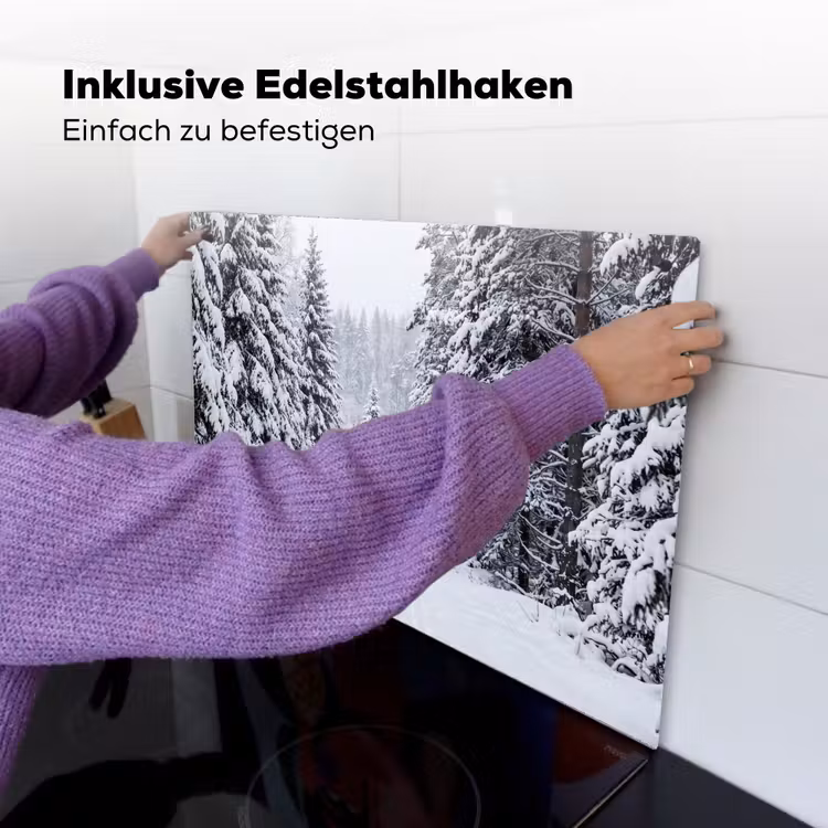 Bos - Winter - Sneeuw - Pad - Natuur Inductie beschemer met haakjes klein -ky-ophangen-de