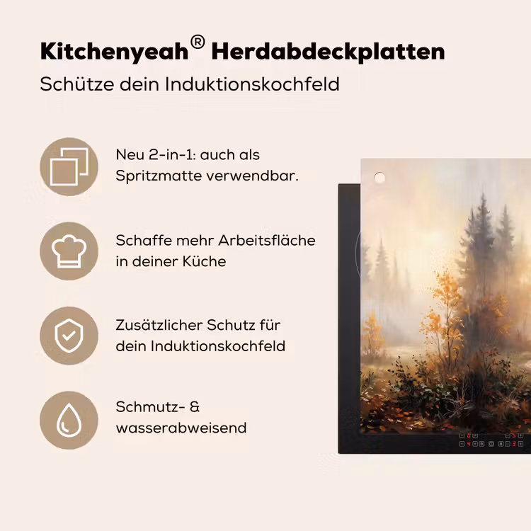 Bospad - Herfstbladeren - Natuur - Schilderachtig - Oranje Inductie beschemer met haakjes klein -ky-usp-de