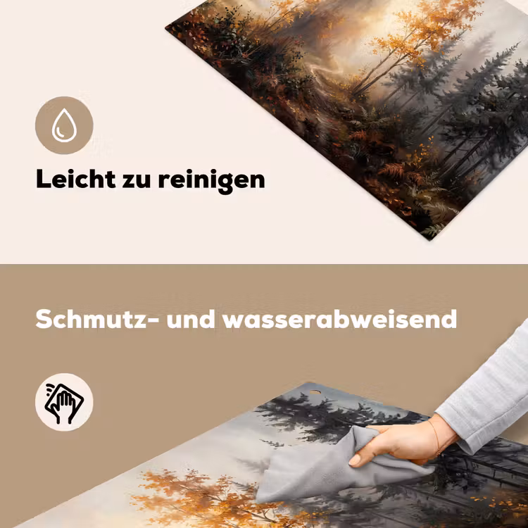 Bospad - Herfstbladeren - Natuur - Schilderachtig - Oranje Inductie beschemer met haakjes klein -ky-schoon-de