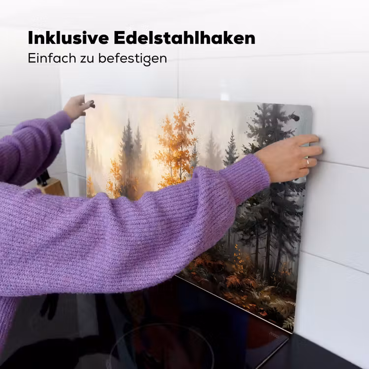 Bospad - Herfstbladeren - Natuur - Schilderachtig - Oranje Inductie beschemer met haakjes klein -ky-ophangen-de