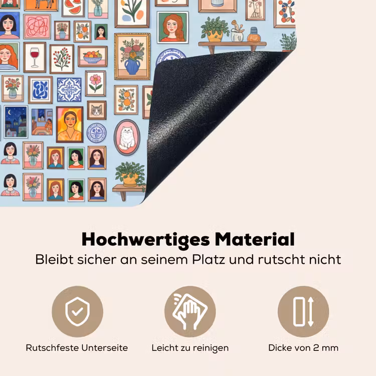 Wanddecoratie - Collectie - Huis - Illustratief - Kleurrijk Inductie beschemer met haakjes klein -ky-onderkant-de