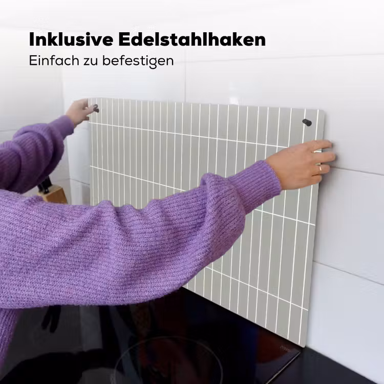 Wandtegel - Verticaal - Lichtgrijs Inductie beschemer met haakjes klein 777 -ky-ophangen-de