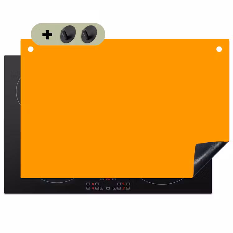 Warm - Ochre - Oranje Inductie beschemer met haakjes klein 777 -3d