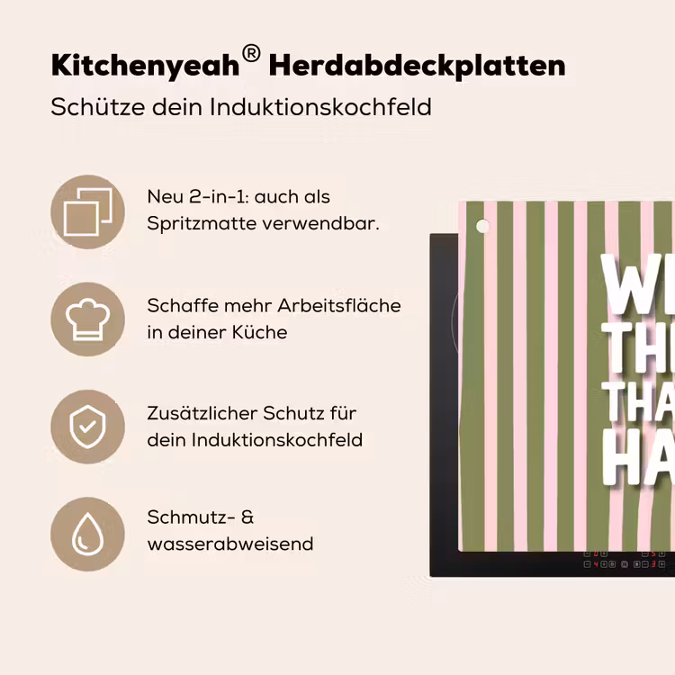 What's the best that could happen - Strepen - Groen - Roze Inductie beschemer met haakjes klein -ky-usp-de
