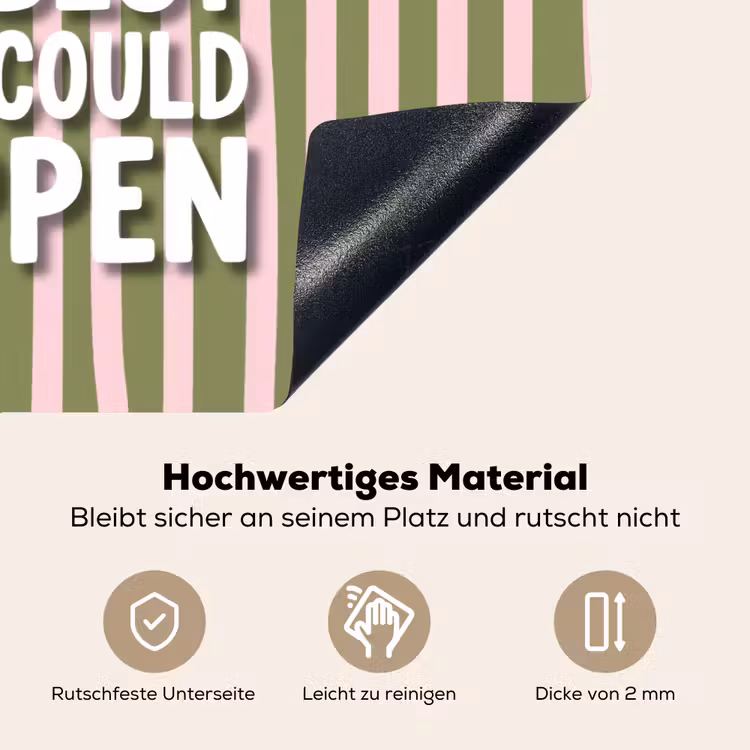 What's the best that could happen - Strepen - Groen - Roze Inductie beschemer met haakjes klein -ky-onderkant-de
