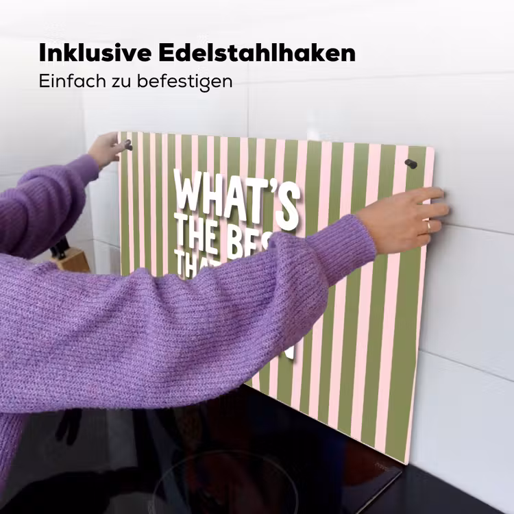 What's the best that could happen - Strepen - Groen - Roze Inductie beschemer met haakjes klein -ky-ophangen-de