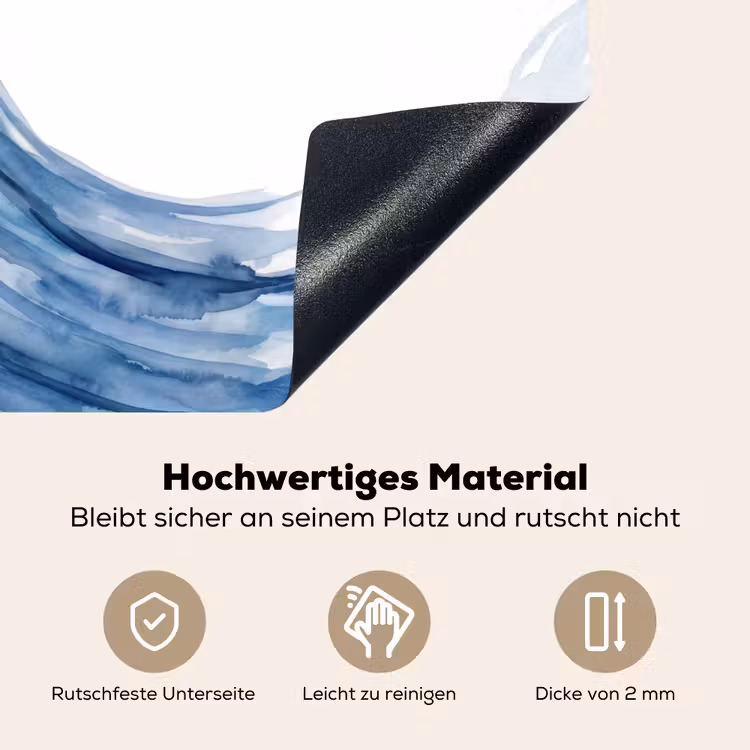 Water - Beweging - Natuur - Modern - Blauw Inductie beschemer met haakjes klein -ky-onderkant-de