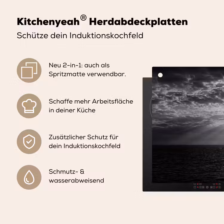 Water - Boot - Lucht - Natuur - Zwart-wit Inductie beschemer met haakjes klein -ky-usp-de