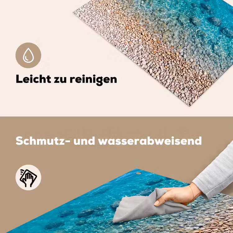 Water - Kiezels - Natuur - Levendig - Turkoois Inductie beschemer met haakjes klein -ky-schoon-de