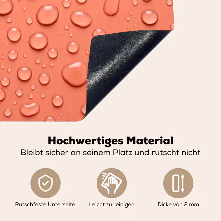 Water - Druppels - Roze Inductie beschemer met haakjes klein -ky-onderkant-de