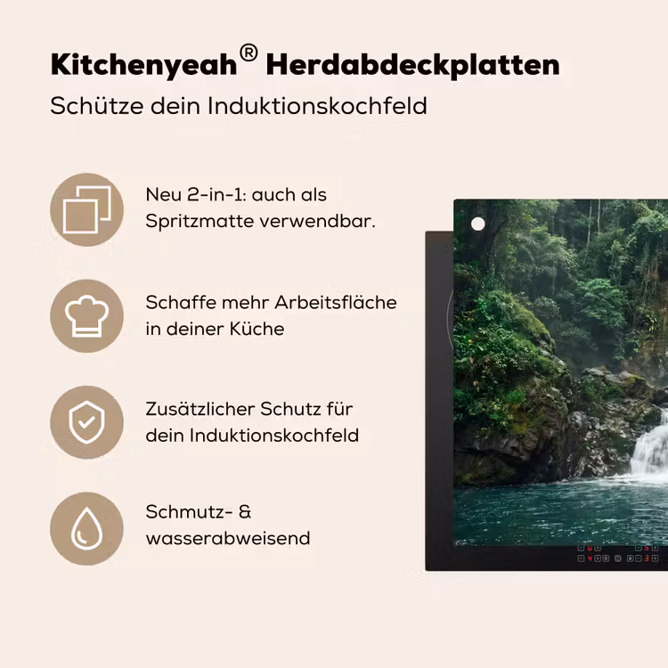 Waterval - Bos - Natuur - Groen Inductie beschemer met haakjes klein -ky-usp-de