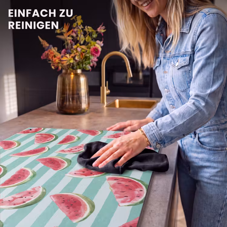 2-in-1 Herdabdeckplatte & Spritzschutz - Wassermelone - Streifen - Grün - Watermeloen - Strepen - Groen Inductie beschemer met haakjes klein 777