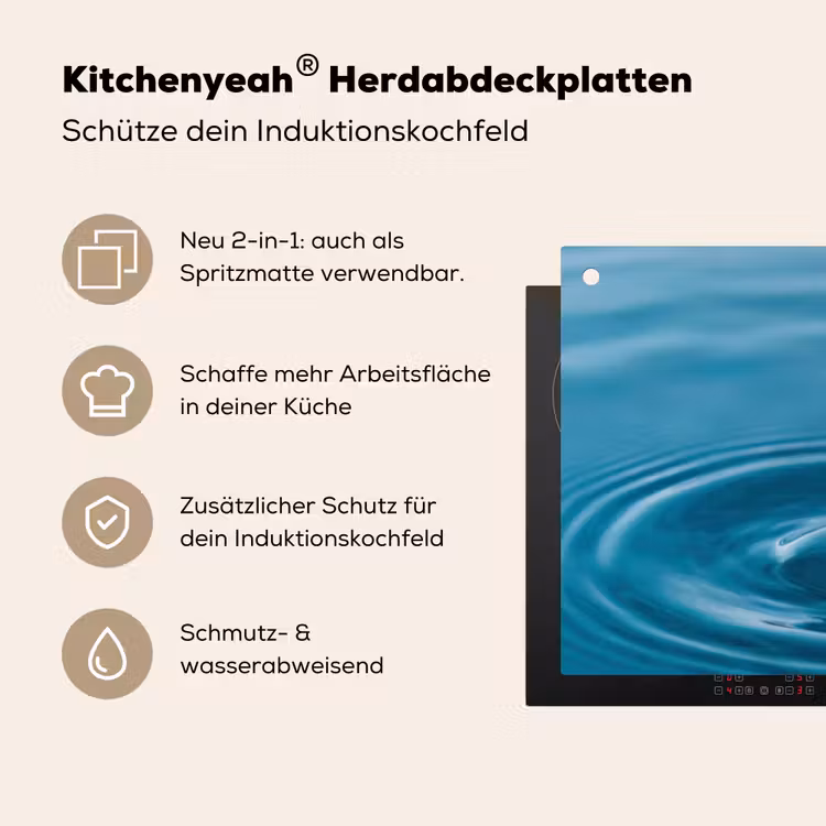 Waterdruppel - Water - Oppervlakte Inductie beschemer met haakjes klein -ky-usp-de
