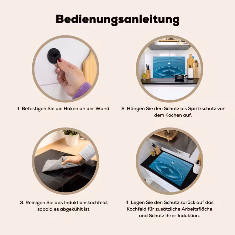 Waterdruppel - Water - Oppervlakte Inductie beschemer met haakjes klein -ky-gebruik-de