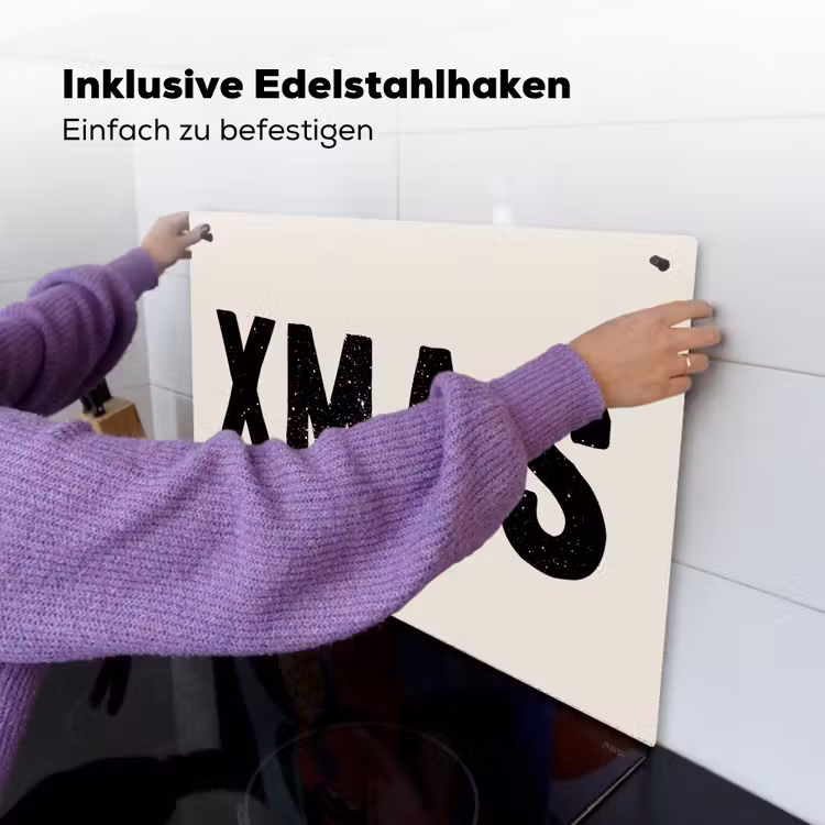 2-in-1 Herdabdeckplatte & Spritzschutz - Weihnachten - Beige - Zitate - Xmas - Feiertage - Kerst - Beige - Quotes - Xmas - Feestdagen Inductie beschemer met haakjes klein