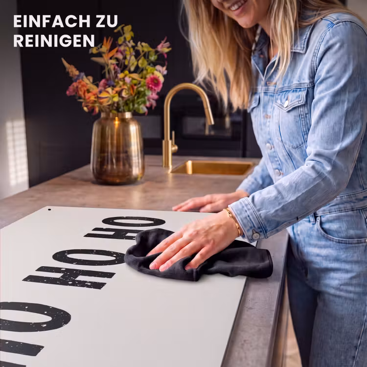 2-in-1 Herdabdeckplatte & Spritzschutz - Weihnachten - Ho ho ho - Sprichwörter - Beige - Weihnachtsmann - Kerstmis - Ho ho ho - Spreuken - Beige - Kerstman Inductie beschemer met haakjes klein