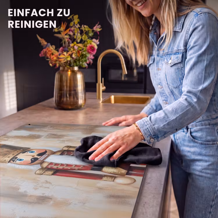 2-in-1 Herdabdeckplatte & Spritzschutz - Weihnachten - Puppe - Abstrakt - Kerst - Poppetje - Abstract Inductie beschemer met haakjes klein