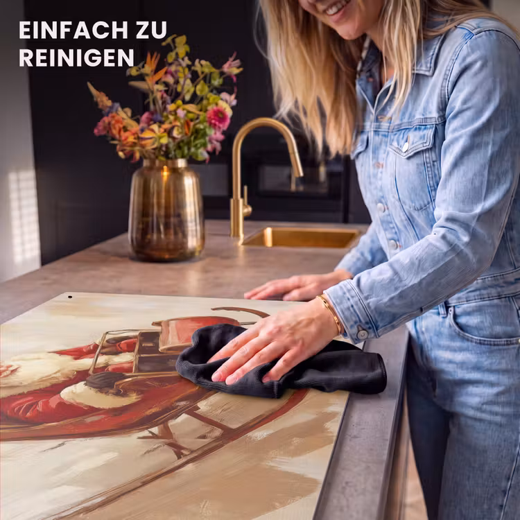 2-in-1 Herdabdeckplatte & Spritzschutz - Weihnachten - Schlitten - Weihnachtsmann - Kerst - Slee - Kerstman Inductie beschemer met haakjes klein