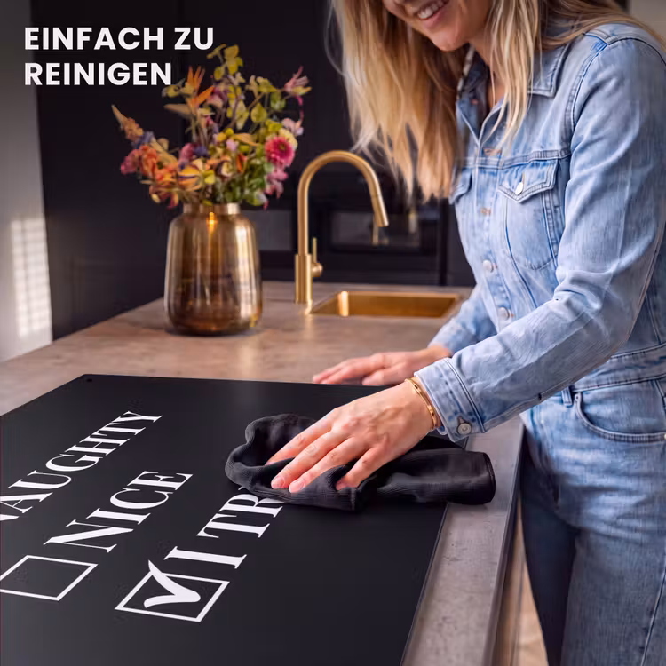 2-in-1 Herdabdeckplatte & Spritzschutz - Weihnachten - Schwarz - Weiß - Zitat - Lustig - Kerst - Zwart - Wit - Quote - Grappig Inductie beschemer met haakjes klein