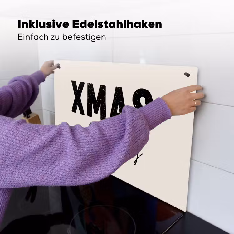 2-in-1 Herdabdeckplatte & Spritzschutz - Weihnachten - Sprichwort - xmas vibes only - Beige - Kerst - Spreuk - xmas vibes only - Beige Inductie beschemer met haakjes klein
