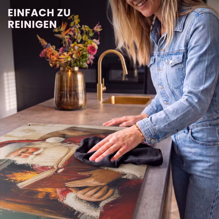 2-in-1 Herdabdeckplatte & Spritzschutz - Weihnachten - Weihnachtsmann - Winter - Open Fireside - Kerst - Kerstman - Winter - Open Haard Inductie beschemer met haakjes klein