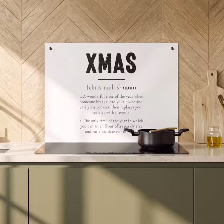 2-in-1 Herdabdeckplatte & Spritzschutz - Weihnachten - Weiß - Xmas - Zitate - Feiertage - Kerst - Wit - Xmas - Quotes - Feestdagen Inductie beschemer met haakjes klein