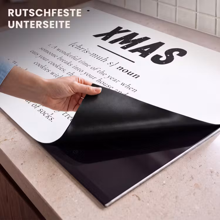 2-in-1 Herdabdeckplatte & Spritzschutz - Weihnachten - Weiß - Xmas - Zitate - Feiertage - Kerst - Wit - Xmas - Quotes - Feestdagen Inductie beschemer met haakjes klein