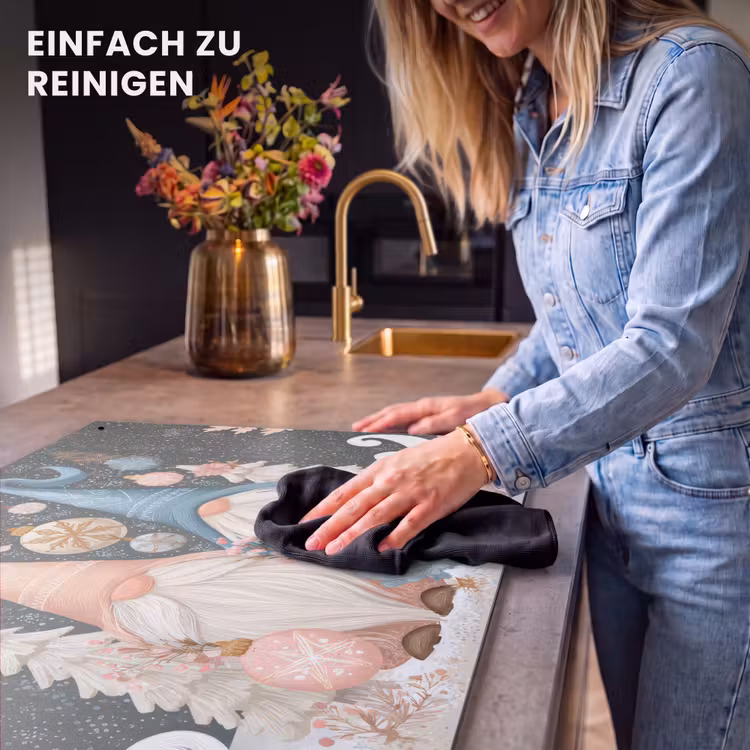2-in-1 Herdabdeckplatte & Spritzschutz - Weihnachten - Wichtel - Pastell - Kerst - Gnomen - Pastel Inductie beschemer met haakjes klein