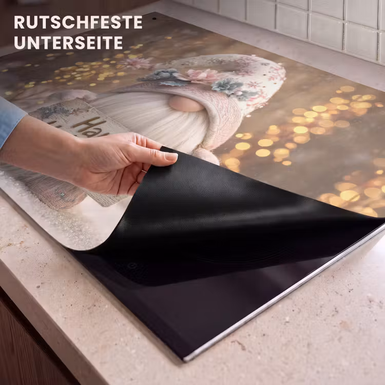 2-in-1 Herdabdeckplatte & Spritzschutz - Weihnachten - Wichtel - Teller - Bunt - Kerst - Gnome - Bord - Kleurrijk Inductie beschemer met haakjes klein