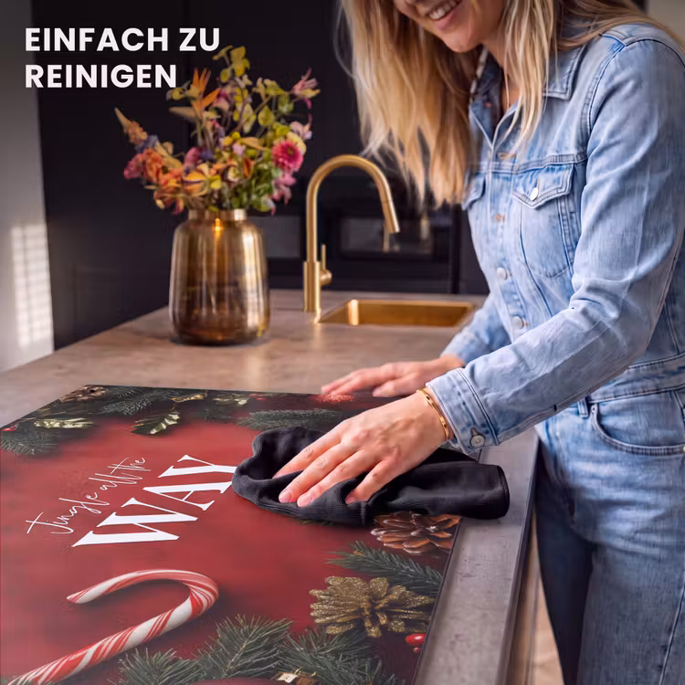 2-in-1 Herdabdeckplatte & Spritzschutz - Weihnachten - Zitat - Rot - Weihnachtskugeln - Kerst - Quote - Rood - Kerstballen Inductie beschemer met haakjes klein