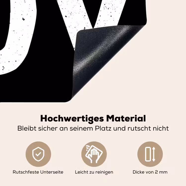 2-in-1 Herdabdeckplatte & Spritzschutz - Weihnachten - Zitate - Freude - Schwarz - Party - Kerstmis - Quotes - Joy - Zwart - Feest Inductie beschemer met haakjes klein