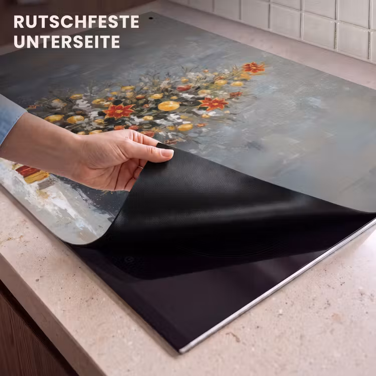 2-in-1 Herdabdeckplatte & Spritzschutz - Weihnachtsbaum - Geschenke - Rot - Gold - Kerstboom - Cadeaus - Rood - Goud Inductie beschemer met haakjes klein