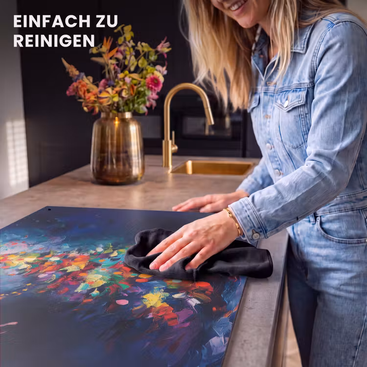 2-in-1 Herdabdeckplatte & Spritzschutz - Weihnachtsbaum - Weihnachten - Abstrakt - Farbenfroh - Kerstboom - Kerst - Abstract - Kleurrijk Inductie beschemer met haakjes klein