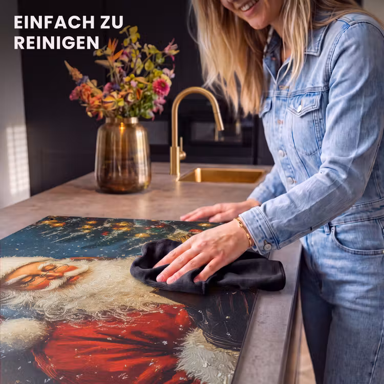 2-in-1 Herdabdeckplatte & Spritzschutz - Weihnachtsmann - Weihnachten - Winter - Weihnachtsbaum - Kerstman - Kerst - Winter - Kerstboom Inductie beschemer met haakjes klein