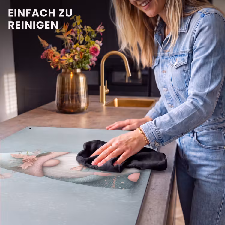 2-in-1 Herdabdeckplatte & Spritzschutz - Weihnachtszwerg - Geschenk - Grün - Kerstgnome - Cadeau - Groen Inductie beschemer met haakjes klein