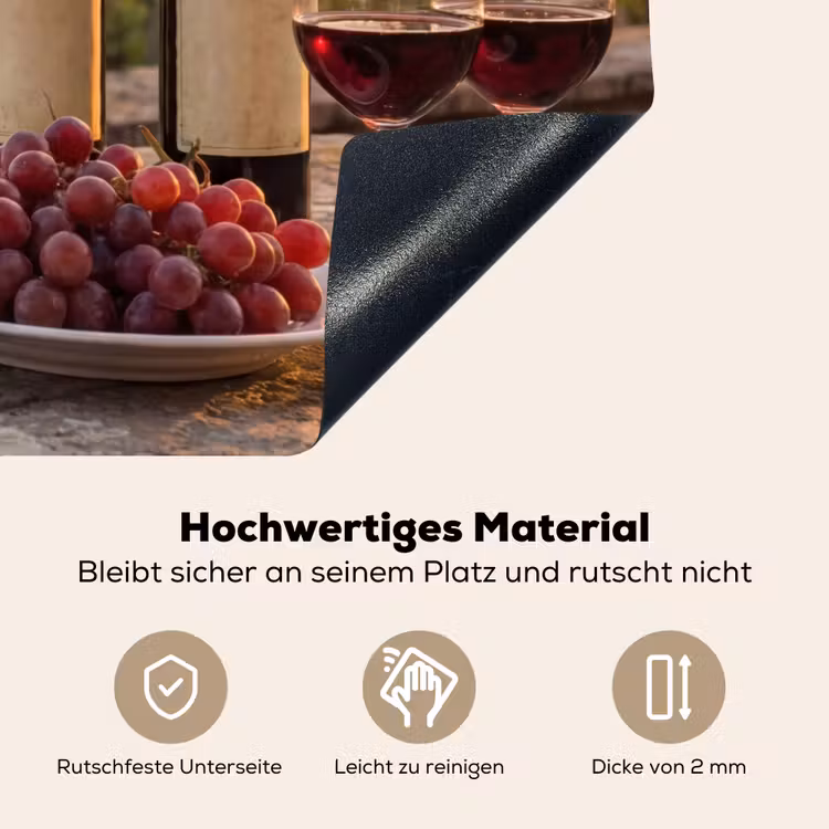 Wijn - Glazen - Druiven - Wijngaard Inductie beschemer met haakjes klein -ky-onderkant-de