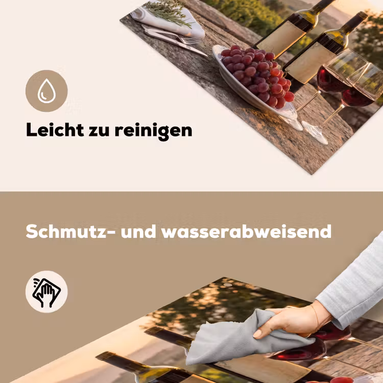 Wijn - Glazen - Druiven - Wijngaard Inductie beschemer met haakjes klein -ky-schoon-de