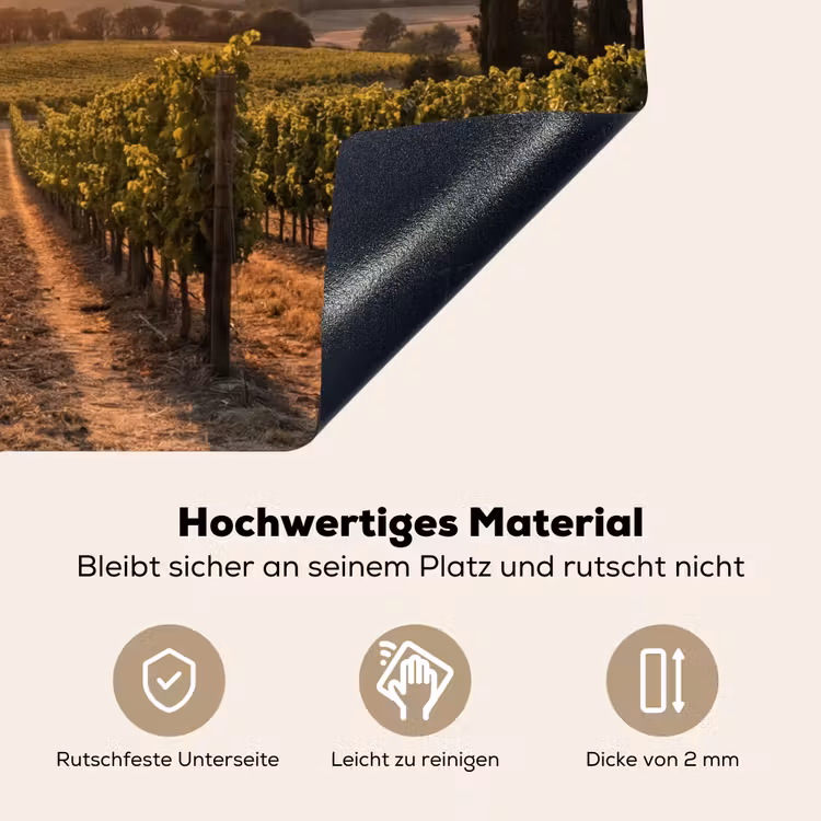 Wijngaard - Zonsondergang - Landschap Inductie beschemer met haakjes klein -ky-onderkant-de